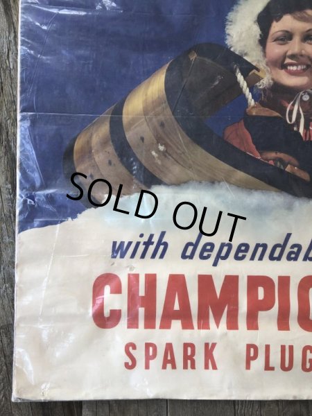 画像5: 40s Vintage Champion Spark Plugs Advertising Poster Sign (B025) (5)