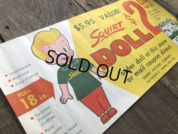 画像4: 60s Squirt Doll Premium Advertising Store Display Poster Sign (B026) (4)