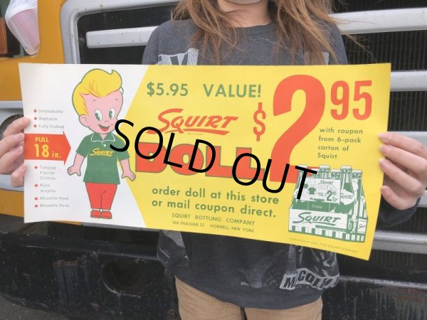 画像5: 60s Squirt Doll Premium Advertising Store Display Poster Sign (B026) (5)