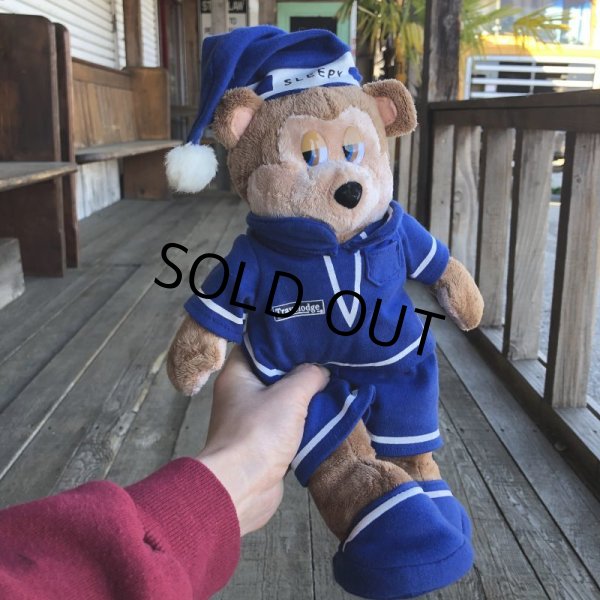 画像1: 00s Vintage Travelodge Sleepy Bear Plush Doll (B034) (1)