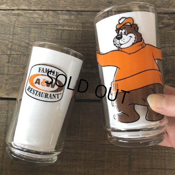 画像1: 70s Vintage A&W Great Root Bear Rooty Glass (B041) (1)