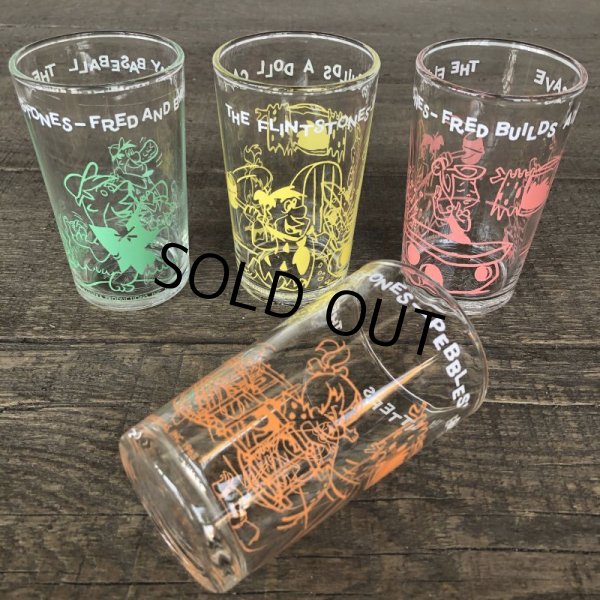 画像6: 60s Vintage The Flintstones Welch's Glass Orange (B045) (6)