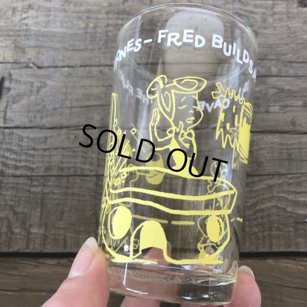 画像3: 60s Vintage The Flintstones Welch's Glass Yellow (B043) (3)