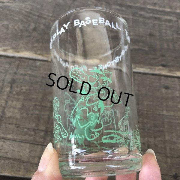 画像4: 60s Vintage The Flintstones Welch's Glass Green (B046) (4)