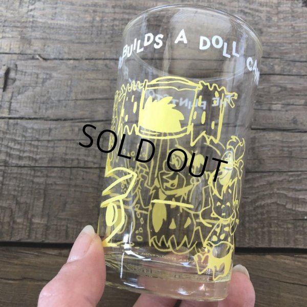 画像4: 60s Vintage The Flintstones Welch's Glass Yellow (B043) (4)