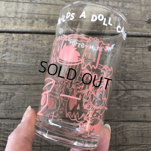 画像3: 60s Vintage The Flintstones Welch's Glass Pink (B044) (3)