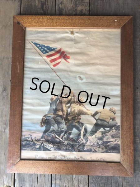 画像2: 40s Vintage Raising the Flag on Iwojima Art Print Framed Poster (B131) (2)