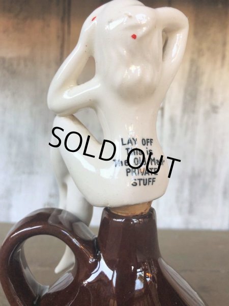 画像10: Vintage Japan Nude Naked Pin-up Girl Ceramic Decanter  Lay Off .. (B202) (10)