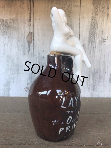 画像5: Vintage Japan Nude Naked Pin-up Girl Ceramic Decanter  Lay Off .. (B203) (5)