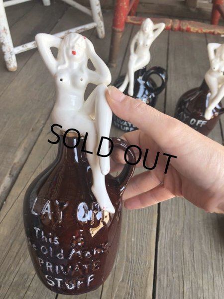 画像11: Vintage Japan Nude Naked Pin-up Girl Ceramic Decanter  Lay Off .. (B202) (11)
