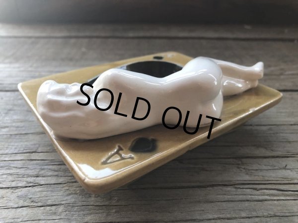 画像6: Vintage Japan Nude Naked Pin-up Girl Ceramic Ashtray (B201) (6)
