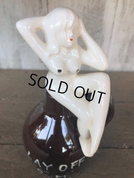 画像2: Vintage Japan Nude Naked Pin-up Girl Ceramic Decanter  Lay Off .. (B203) (2)