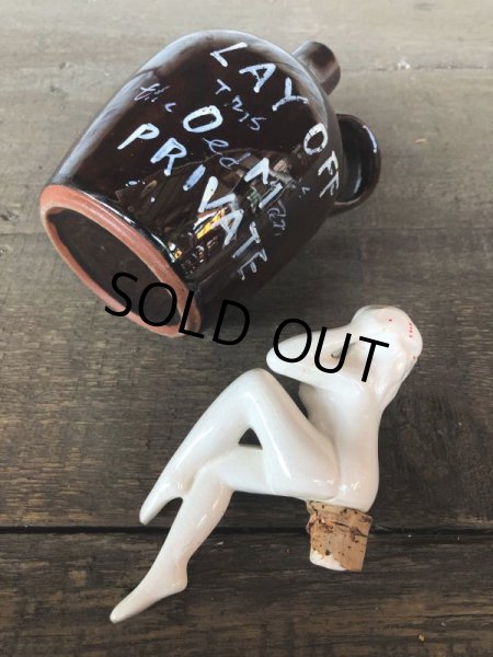 画像7: Vintage Japan Nude Naked Pin-up Girl Ceramic Decanter  Lay Off .. (B203) (7)