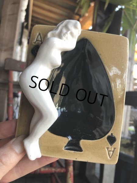 画像11: Vintage Japan Nude Naked Pin-up Girl Ceramic Ashtray (B201) (11)