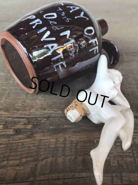 画像6: Vintage Japan Nude Naked Pin-up Girl Ceramic Decanter  Lay Off .. (B203) (6)