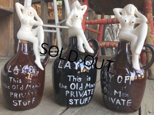 画像12: Vintage Japan Nude Naked Pin-up Girl Ceramic Decanter  Lay Off .. (B203) (12)