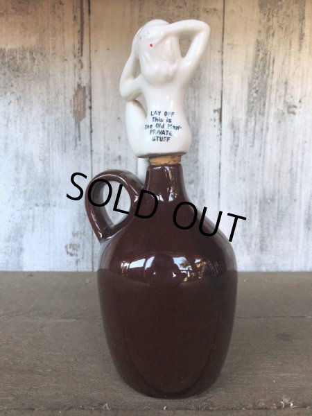 画像4: Vintage Japan Nude Naked Pin-up Girl Ceramic Decanter  Lay Off .. (B202) (4)