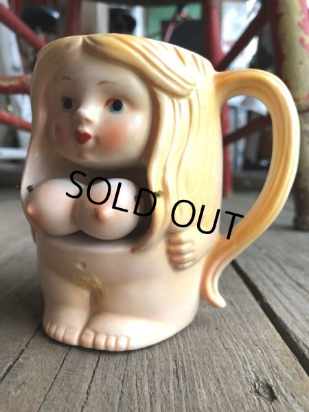 画像4: Vintage Japan Nude Naked Pin-up Girl Ceramic Mug (B200) (4)