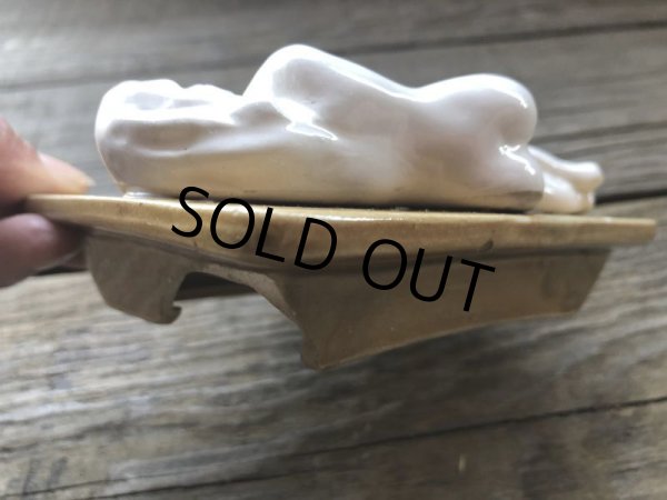 画像8: Vintage Japan Nude Naked Pin-up Girl Ceramic Ashtray (B201) (8)