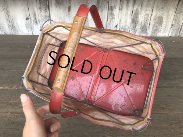 画像6: 40s Vintage Grocery Store Shopping Canvas Basket  (B219) (6)