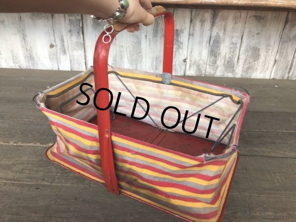画像10: 40s Vintage Grocery Store Shopping Canvas Basket  (B219) (10)