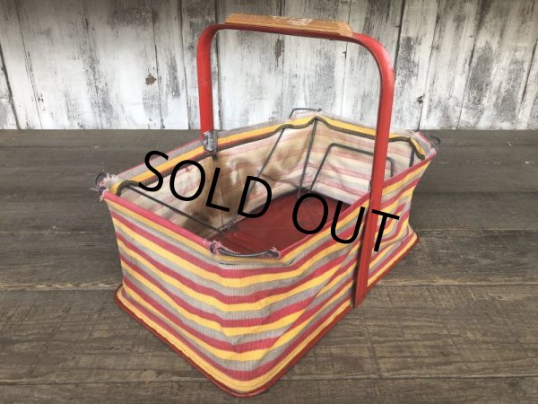 画像2: 40s Vintage Grocery Store Shopping Canvas Basket  (B219) (2)