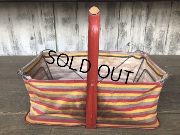 画像3: 40s Vintage Grocery Store Shopping Canvas Basket  (B219) (3)