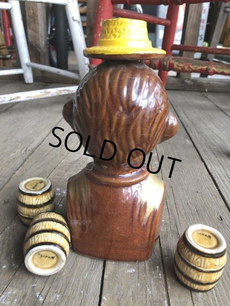 画像3: Vintage Drunk 4 Eyes Decanter Kwitcherbell Yankin w/shot glass SET (B223) (3)