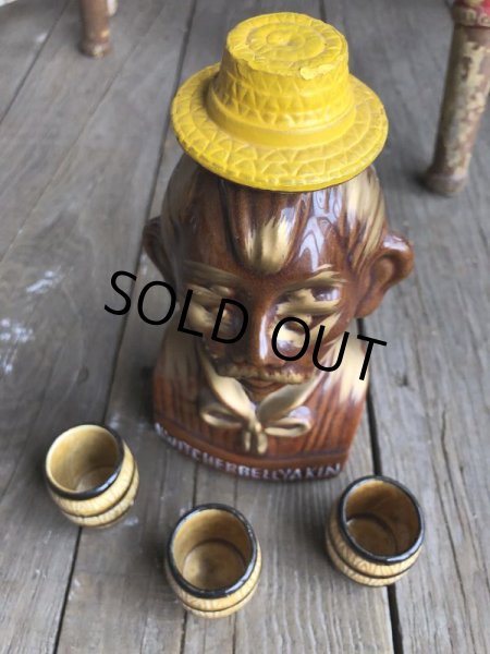 画像5: Vintage Drunk 4 Eyes Decanter Kwitcherbell Yankin w/shot glass SET (B223) (5)