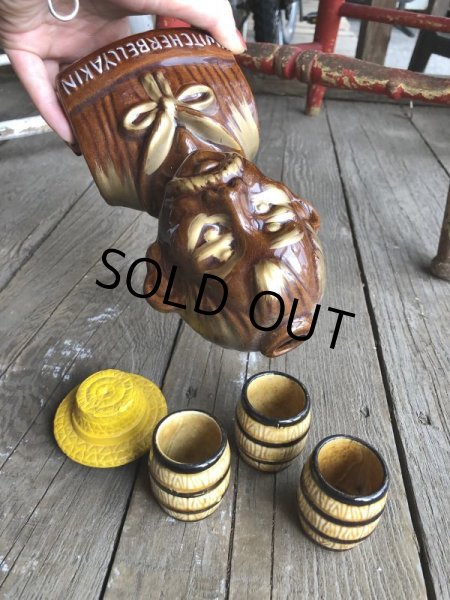 画像6: Vintage Drunk 4 Eyes Decanter Kwitcherbell Yankin w/shot glass SET (B223) (6)