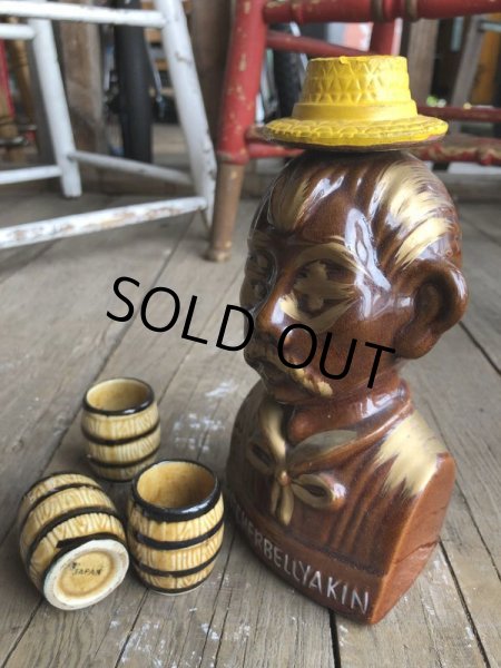 画像2: Vintage Drunk 4 Eyes Decanter Kwitcherbell Yankin w/shot glass SET (B223) (2)