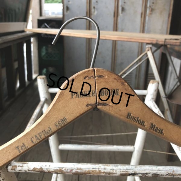 画像5: Vintage Antique Advertising Wood Hanger PARKER HOUSE (B257) (5)