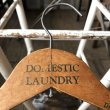 画像1: Vintage Antique Advertising Wood Hanger DOMESTIC LAUNDRY (B234) (1)