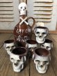 画像1: 50s Vintage JAPAN Skull Poison Bottle Decanter Shot Glass SET (B276) (1)