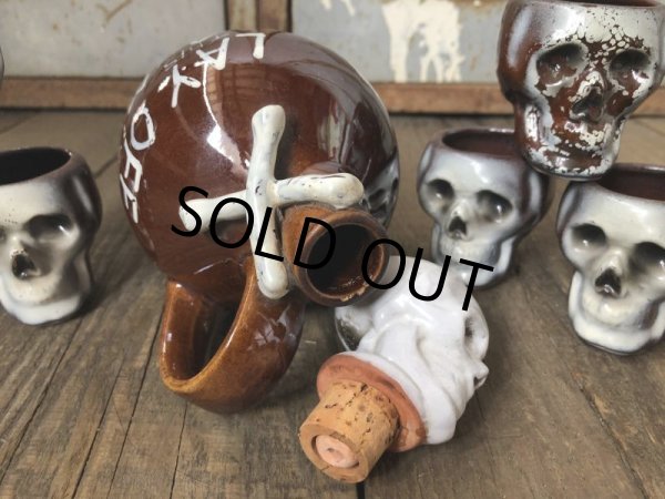 画像3: 50s Vintage JAPAN Skull Poison Bottle Decanter Shot Glass SET (B276) (3)