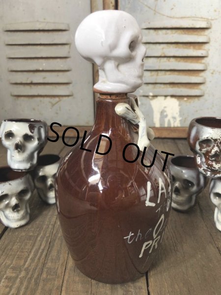 画像10: 50s Vintage JAPAN Skull Poison Bottle Decanter Shot Glass SET (B276) (10)