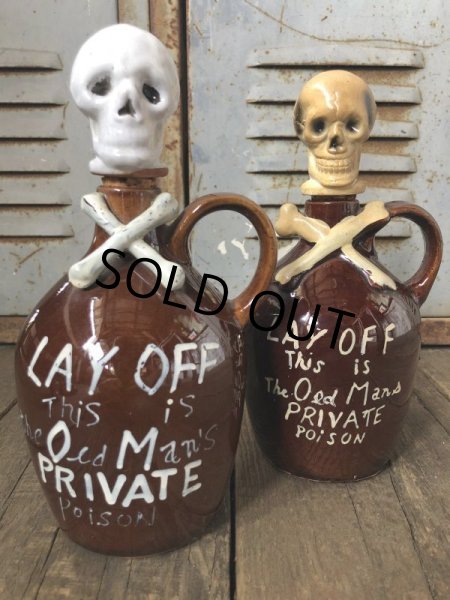 画像9: 50s Vintage JAPAN Skull Poison Bottle Decanter (B275) (9)