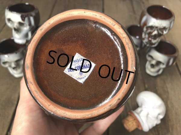 画像4: 50s Vintage JAPAN Skull Poison Bottle Decanter Shot Glass SET (B276) (4)