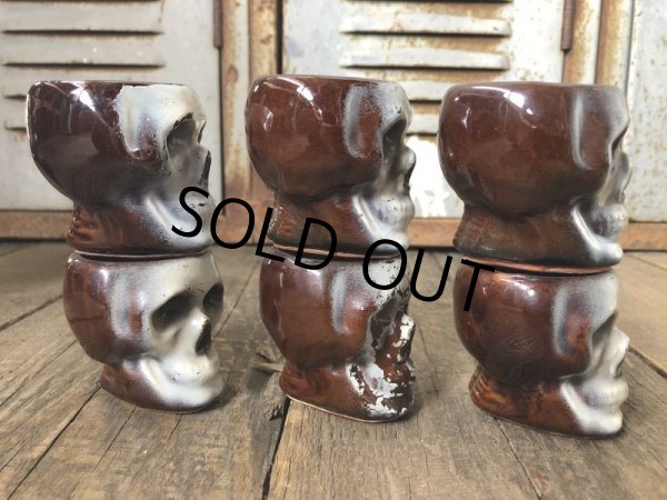 画像14: 50s Vintage JAPAN Skull Poison Bottle Decanter Shot Glass SET (B276) (14)