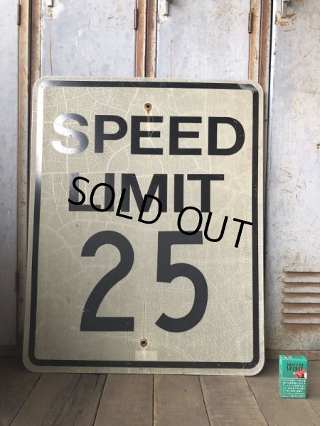 画像1: Vintage Road Sign SPEED LIMIT 25 (B307)  (1)