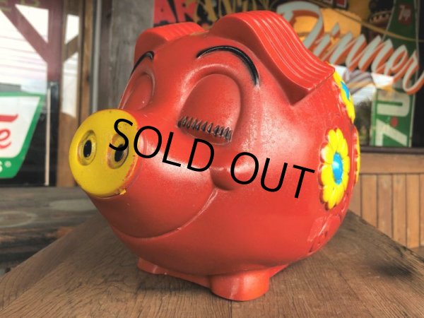 画像5: 70s Vintage Psychedelic Hippie Pig Piggy Bank BIG SIZE (B352) (5)