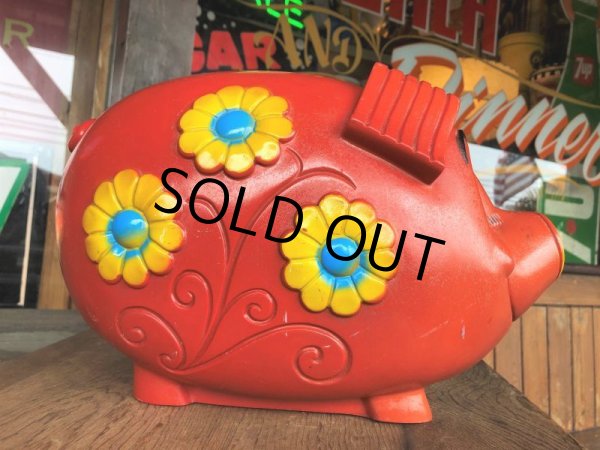 画像2: 70s Vintage Psychedelic Hippie Pig Piggy Bank BIG SIZE (B352) (2)