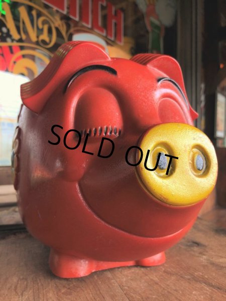 画像9: 70s Vintage Psychedelic Hippie Pig Piggy Bank BIG SIZE (B352) (9)