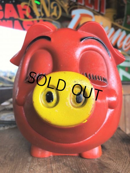 画像7: 70s Vintage Psychedelic Hippie Pig Piggy Bank BIG SIZE (B352) (7)