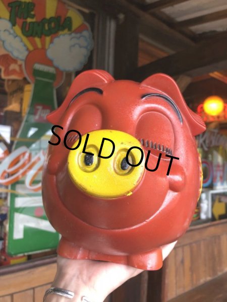 画像13: 70s Vintage Psychedelic Hippie Pig Piggy Bank BIG SIZE (B352) (13)
