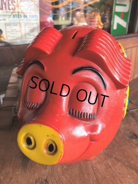 画像6: 70s Vintage Psychedelic Hippie Pig Piggy Bank BIG SIZE (B352) (6)