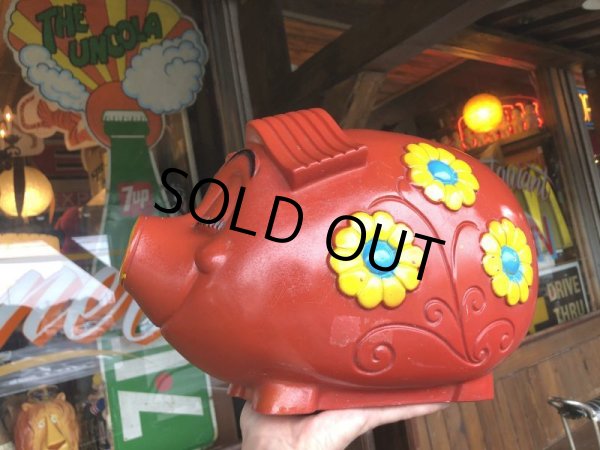 画像11: 70s Vintage Psychedelic Hippie Pig Piggy Bank BIG SIZE (B352) (11)