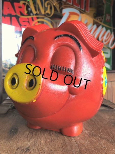 画像8: 70s Vintage Psychedelic Hippie Pig Piggy Bank BIG SIZE (B352) (8)