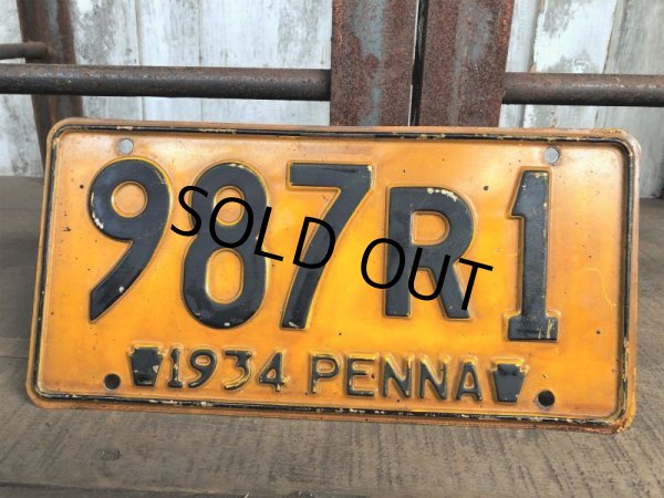 画像1: 30s Vintage License Plates 1934 987R1 (B366)  (1)