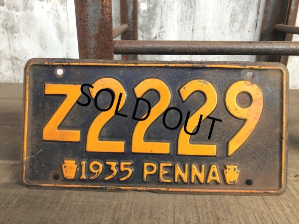 画像1: 30s Vintage License Plates 1935 Z2229 (B365)  (1)